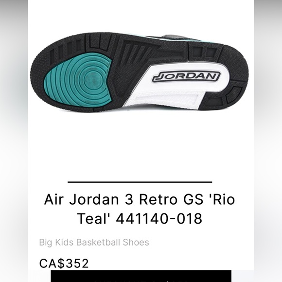 Air Jordan 3 Retro GS 'Rio Teal' - Picture 10 of 11